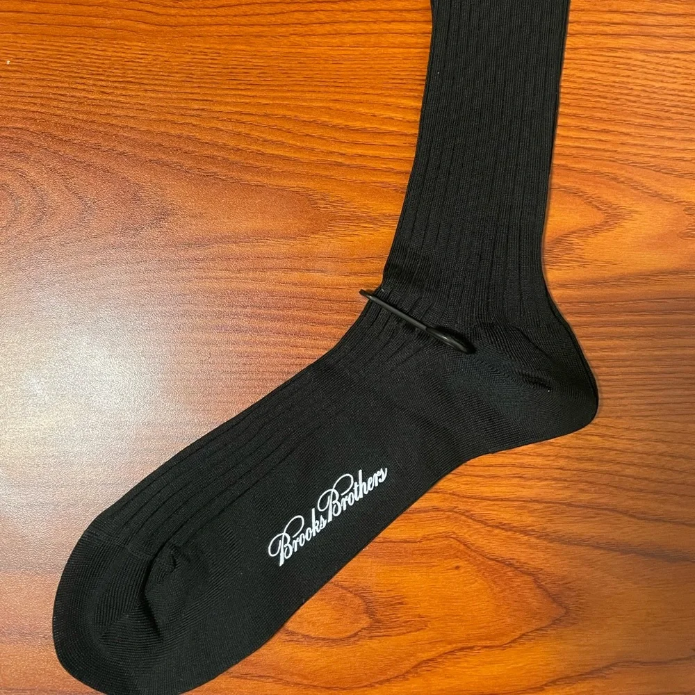 Brooks Brothers Black Crew Socks - Picture 2 of 4
